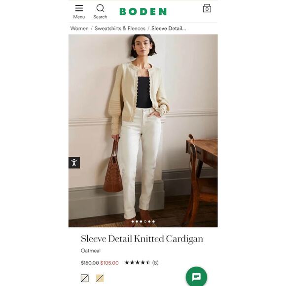 Boden Sleeve Detail Knitted Cardigan - Picture 8 of 9